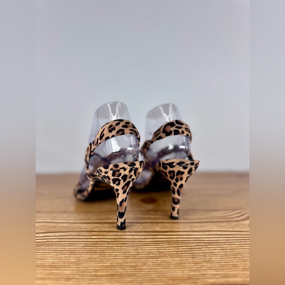 Leopard Animal Print Strapy Heels Sling back Sandals Women’s Shoes Sz 8.5 - Picture 6 of 12